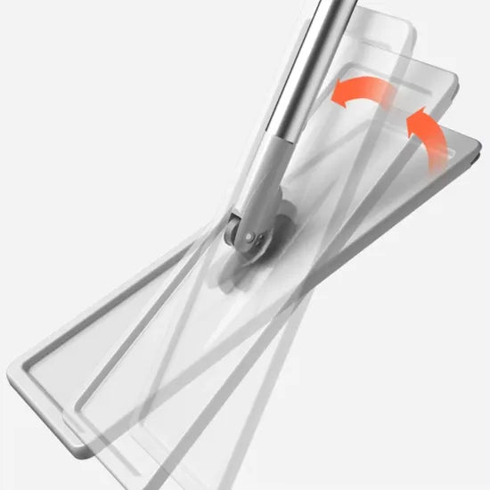 Hands-Free Flat Mop & Bucket Set — Grey & White