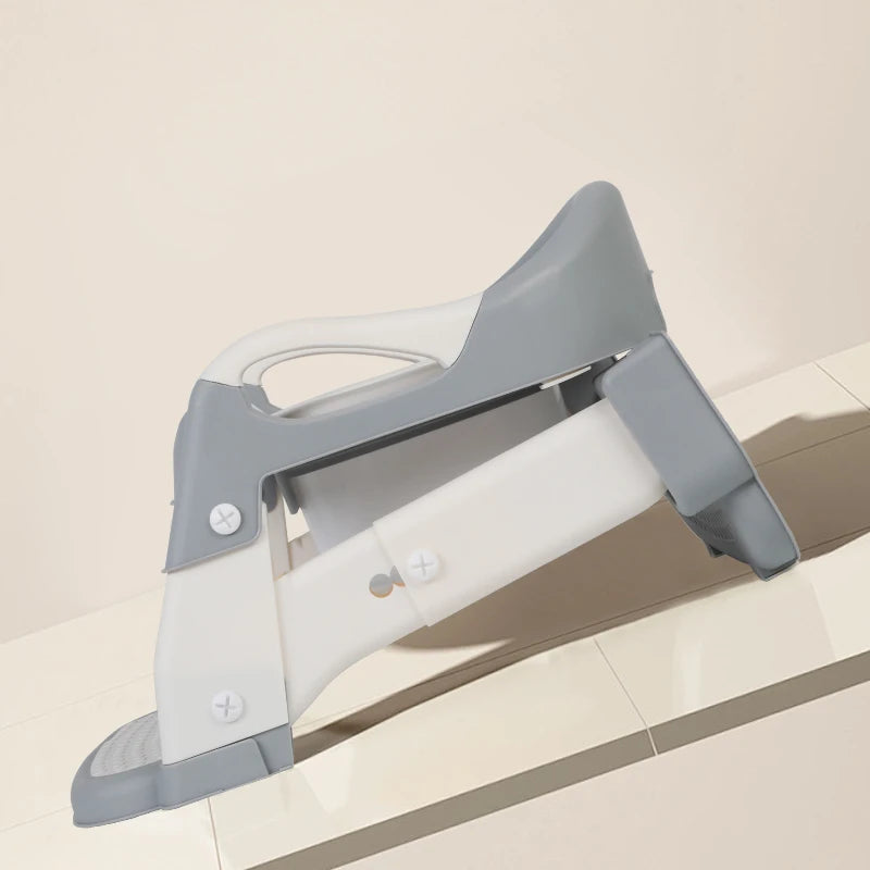 Side view of the potty training step ladder