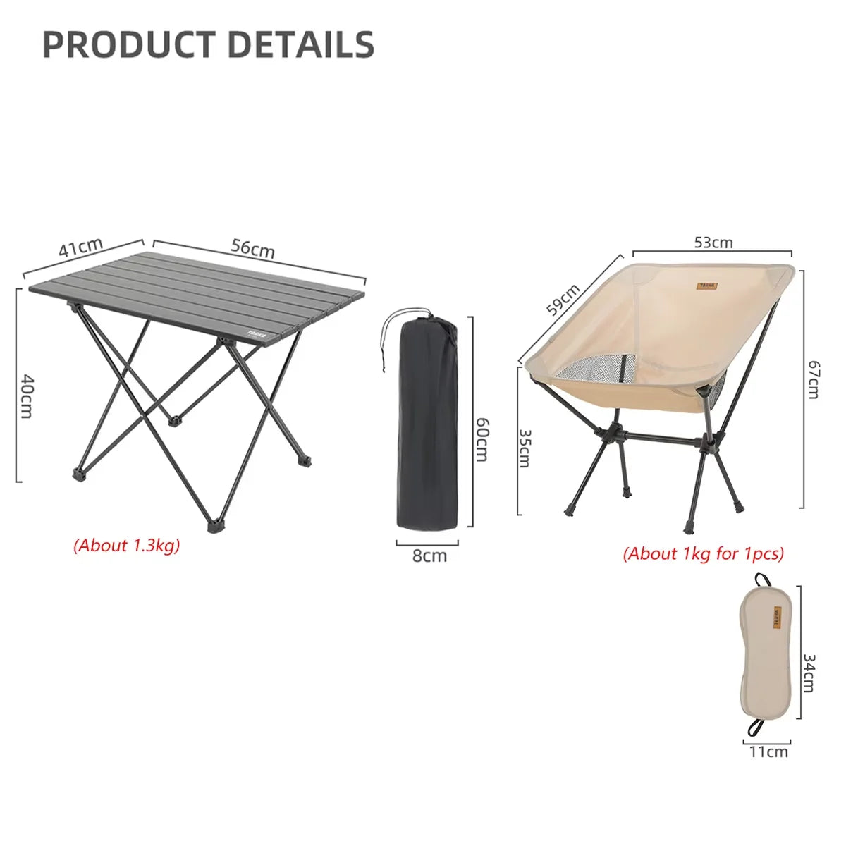 Fold & Go Camp Table and 2 Chairs Set