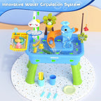 Kids’ Water Play Table — Shower, Slide & Fishing
